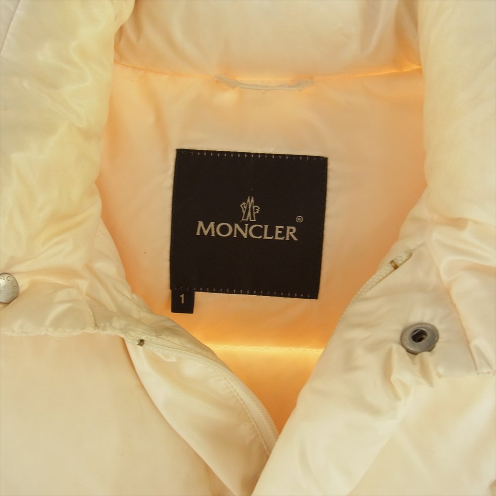 MONCLER モンクレール 220-091-41306-50 VERONE 2WAY ダウンジャケット 茶タグ ジップアップ ナイロン ダウンベスト ダウンジャケット オフホワイト系 1【中古】