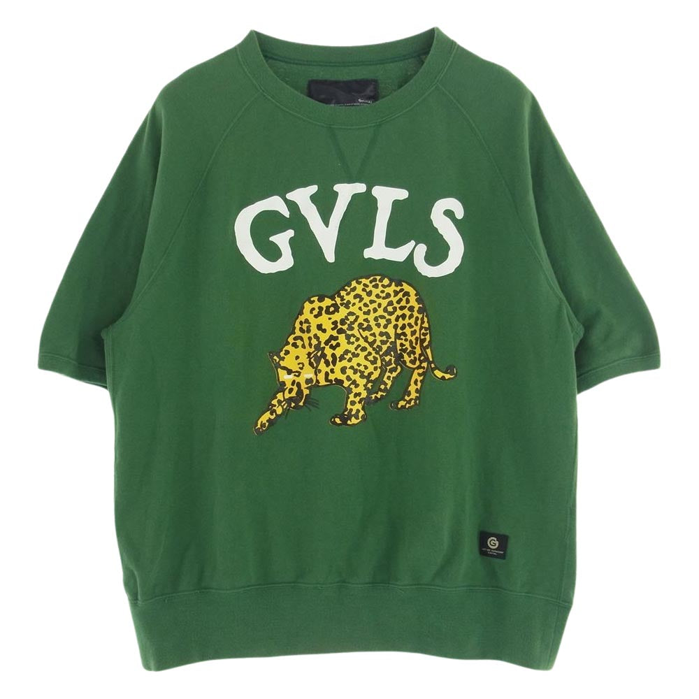 GAVIAL ガヴィル レオパード プリント 半袖 スウェット グリーン系 M【中古】