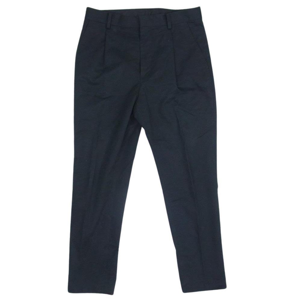 WACKO MARIA ワコマリア Ermenegildo Zegna PLEATED TROUSERS エルメネジルド ゼニア 1タック スラックス パンツ ブラック系 S【中古】