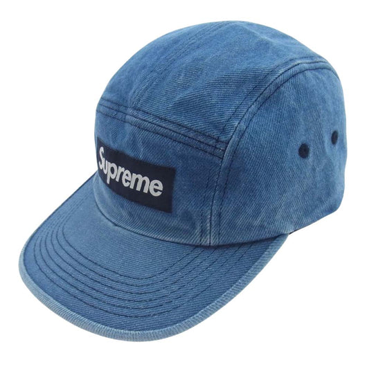 Supreme シュプリーム 23AW Washed Chino Twill Camp Cap ウォッシュド チノ ツイル キャンプ キャップ ボックスロゴ 帽子 インディゴブルー系【極上美品】【中古】
