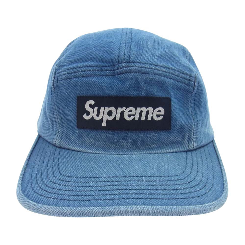 Supreme シュプリーム 23AW Washed Chino Twill Camp Cap ウォッシュド チノ ツイル キャンプ キャップ ボックスロゴ 帽子 インディゴブルー系【極上美品】【中古】
