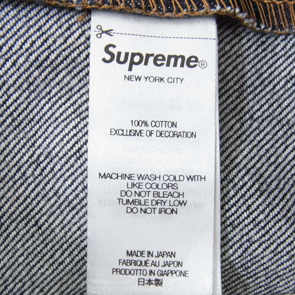Supreme シュプリーム 22AW rigid baggy jean リジッド バギー ジーンズ デニム パンツ ロゴ刺繍 インディゴブルー系 30【極上美品】【中古】