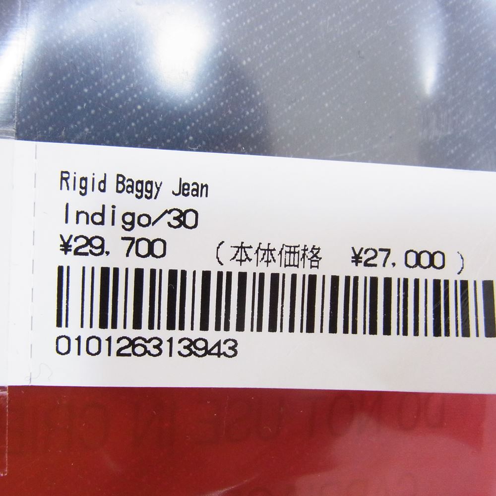 Supreme シュプリーム 22AW rigid baggy jean リジッド バギー ジーンズ デニム パンツ ロゴ刺繍 インディゴブルー系 30【極上美品】【中古】