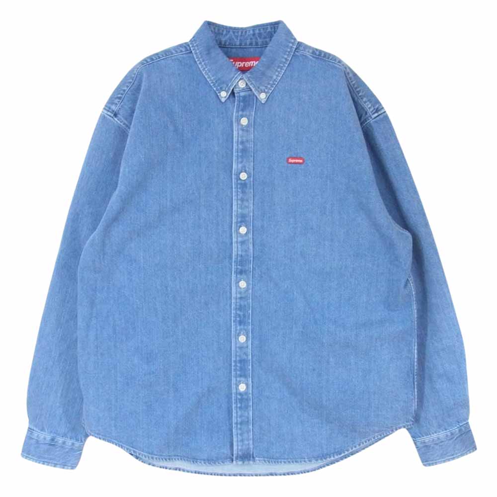 Supreme シュプリーム 23AW Small Box Shirt スモール ボックス シャツ ロゴ デニム インディゴブルー系 S【極上美品】【中古】