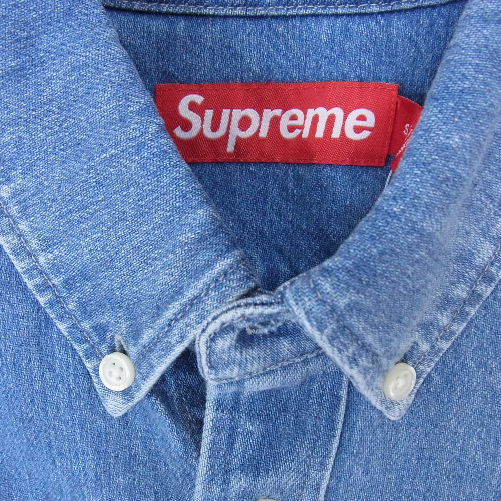 Supreme シュプリーム 23AW Small Box Shirt スモール ボックス シャツ ロゴ デニム インディゴブルー系 S【極上美品】【中古】