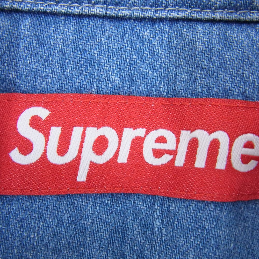 Supreme シュプリーム 23AW Small Box Shirt スモール ボックス シャツ ロゴ デニム インディゴブルー系 S【極上美品】【中古】