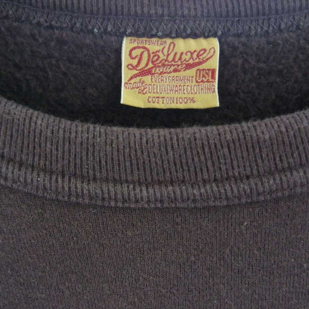 デラックスウエア ラグランスリーブ クルー スウェット  ワインレッド系 US L【中古】