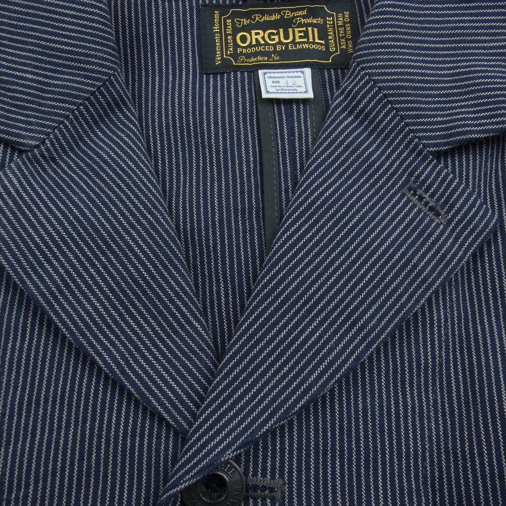 ORGUEIL オルゲイユ OR-4198A サック ジャケット カバーオール ワークジャケット ネイビー系 42【美品】【中古】