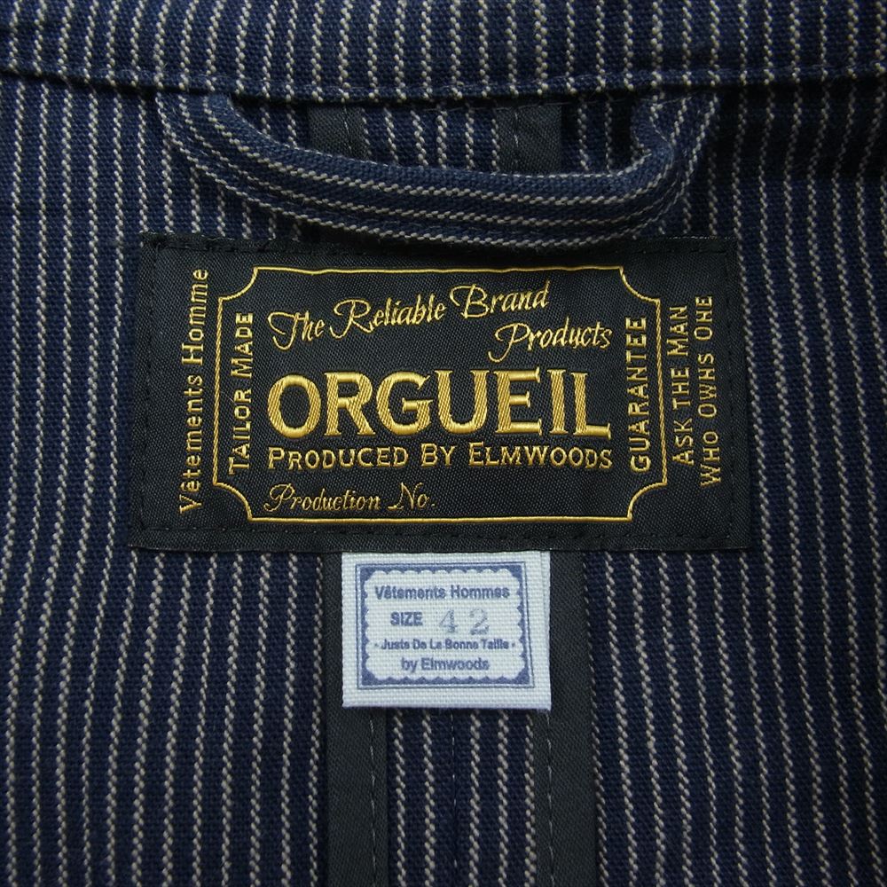 ORGUEIL オルゲイユ OR-4198A サック ジャケット カバーオール ワークジャケット ネイビー系 42【美品】【中古】