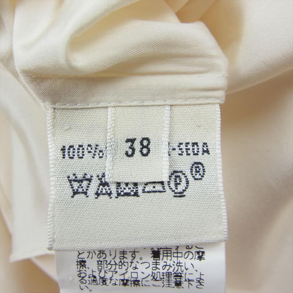 HERMES エルメス ゴルチェ期 シルク スタンドカラー シャツ 長袖 オフホワイト系 38【中古】