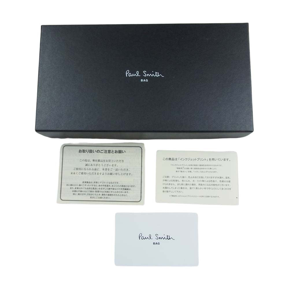 Paul Smith ポール・スミス ラウンドジップ レザー ウォレット ブラック系【極上美品】【中古】