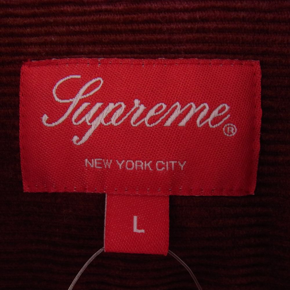 Supreme シュプリーム 22AW Quilted Corduroy Shirt キルティング コーデュロイ シャツ ジャケット エンジ系 L【中古】
