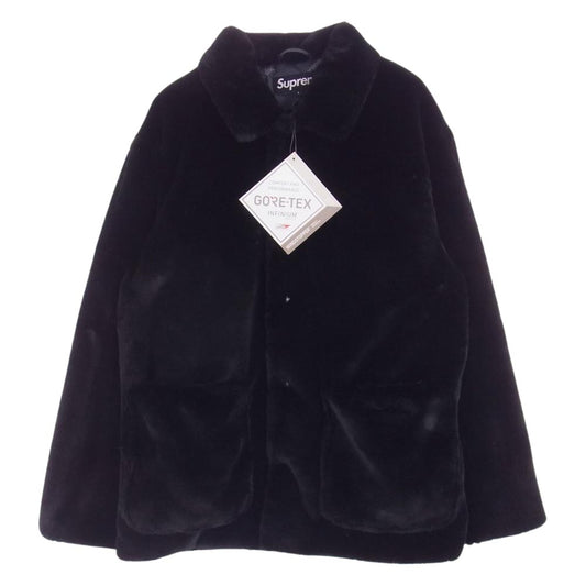 Supreme シュプリーム 21AW 2-Tone Faux Fur Shop Coat BLK 2トーン フェイク ファー ショップ コート ジャケット  ブラック系 L【極上美品】【中古】