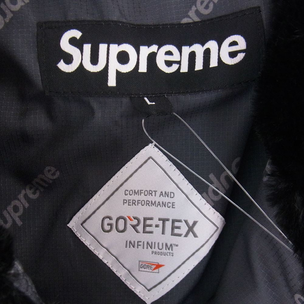 Supreme シュプリーム 21AW 2-Tone Faux Fur Shop Coat BLK 2トーン フェイク ファー ショップ コート ジャケット  ブラック系 L【極上美品】【中古】