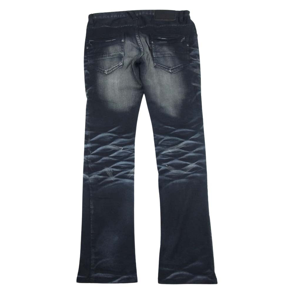 トルネードマート TPT-5620-2 ヒゲ 加工  デニム パンツ ブラック系 S【中古】