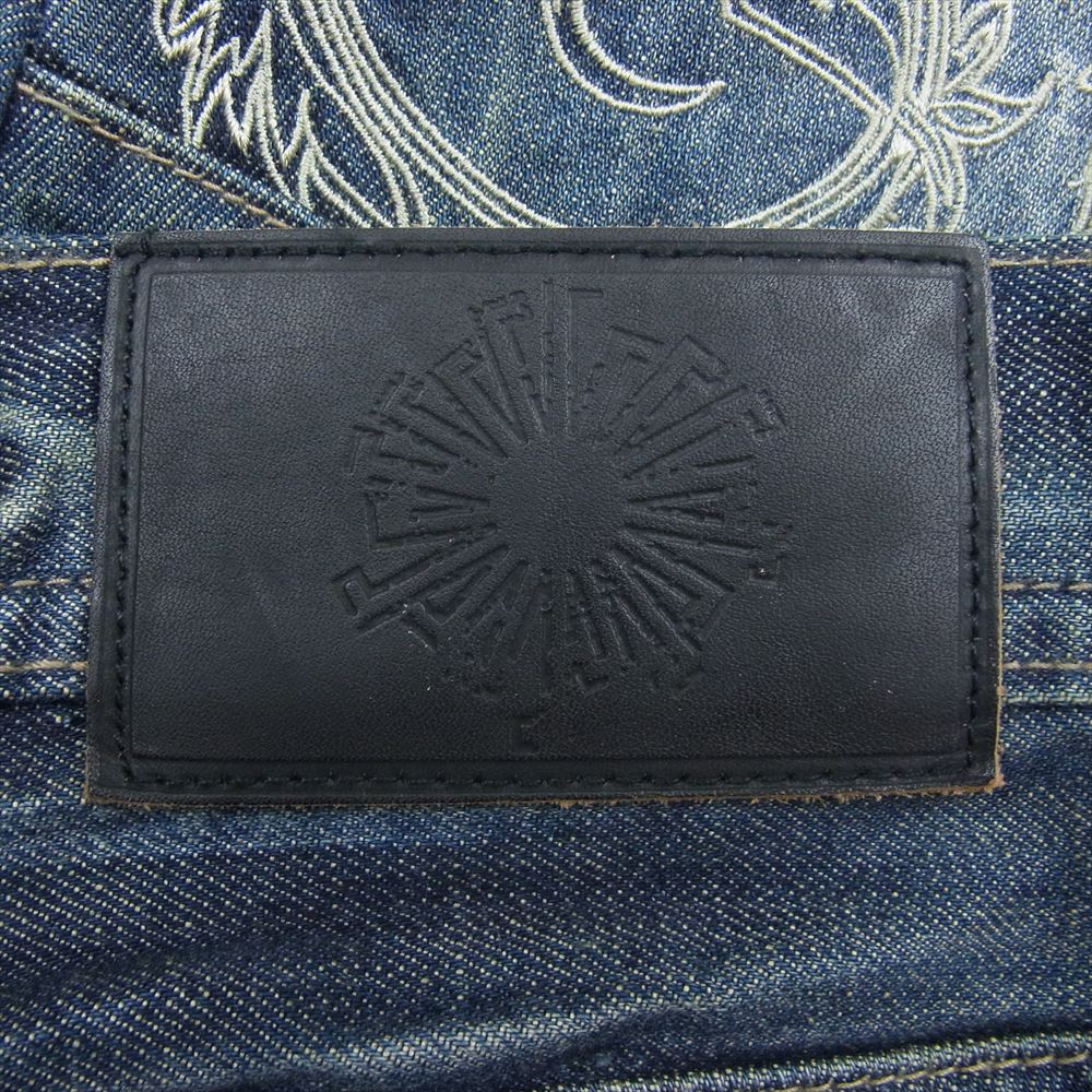 トルネードマート TPT-4210 トライバル刺繍 ブーツカット フレア デニム パンツ インディゴブルー系 M【中古】