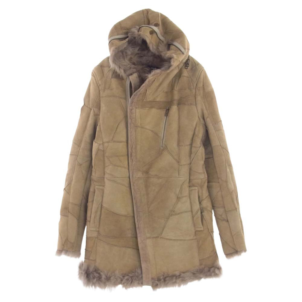 トルネードマート TLE-2506  トスカーナ ムートン ボア レザー ダブル ライダース ジャケット ライトブラウン系 L【中古】