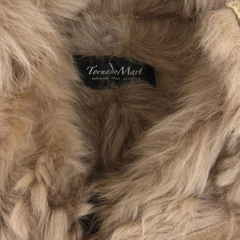 トルネードマート TLE-2506  トスカーナ ムートン ボア レザー ダブル ライダース ジャケット ライトブラウン系 L【中古】