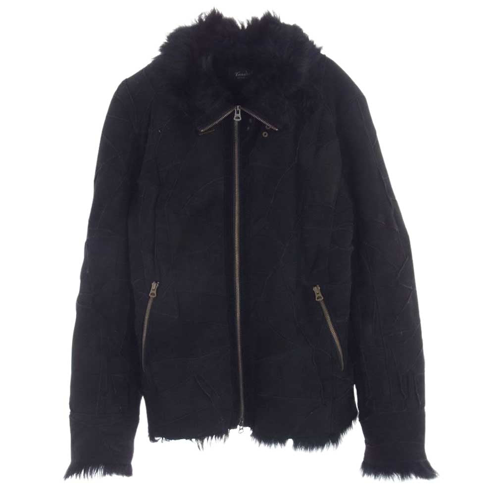 トルネードマート トスカーナ ムートン ボア レザー シングル ライダース ジャケット ブラック ブラック系 L【中古】