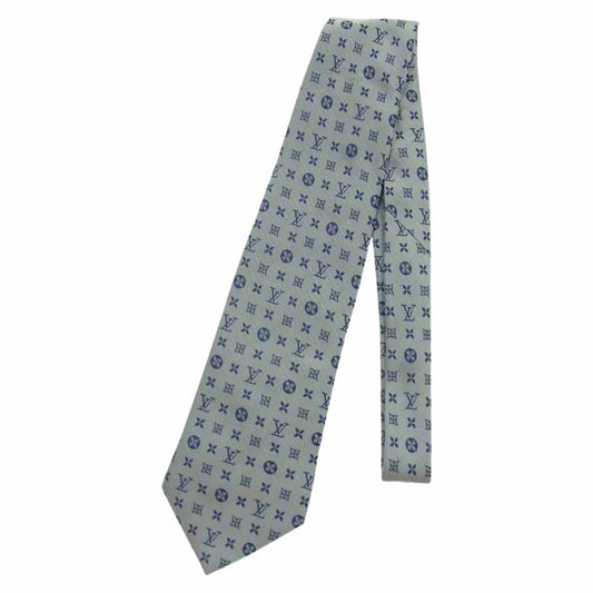 LOUIS VUITTON ルイ・ヴィトン モノグラム シルク ネクタイ グレー系【中古】
