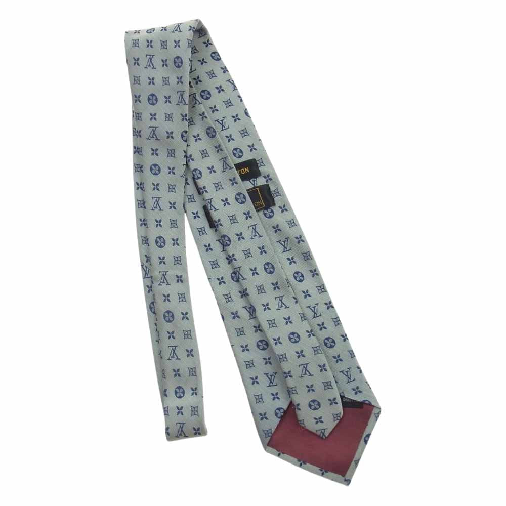 LOUIS VUITTON ルイ・ヴィトン モノグラム シルク ネクタイ グレー系【中古】