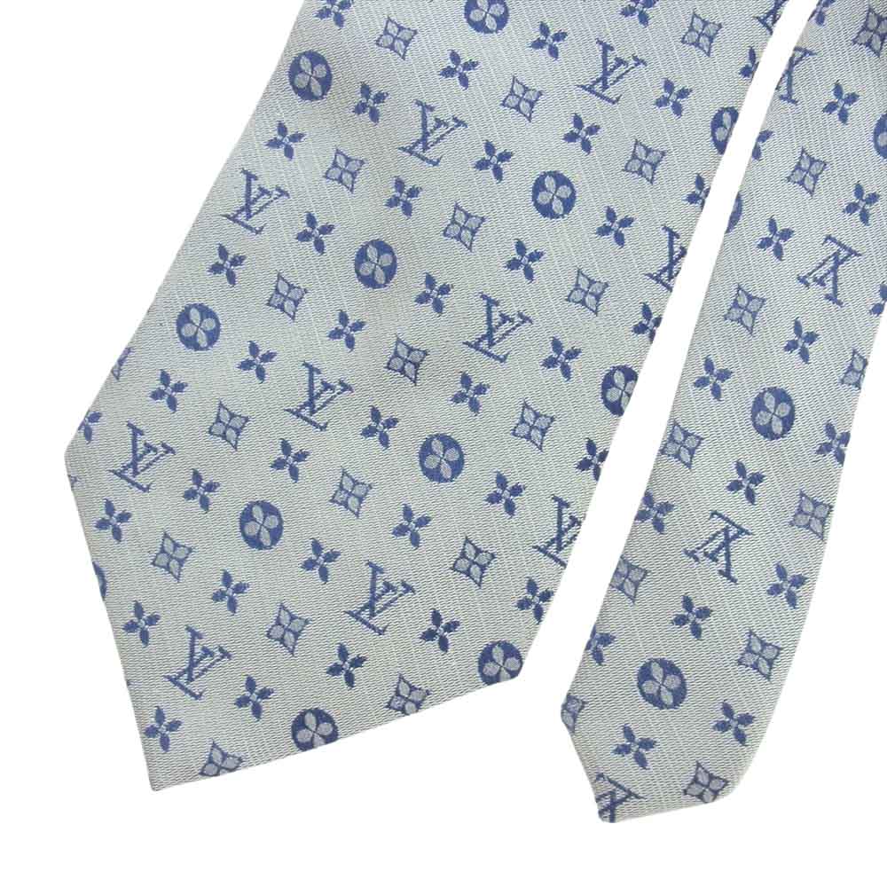 LOUIS VUITTON ルイ・ヴィトン モノグラム シルク ネクタイ グレー系【中古】