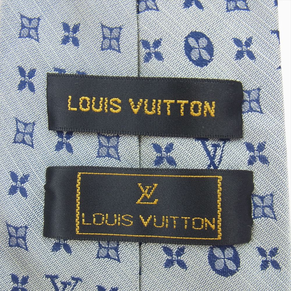 LOUIS VUITTON ルイ・ヴィトン モノグラム シルク ネクタイ グレー系【中古】