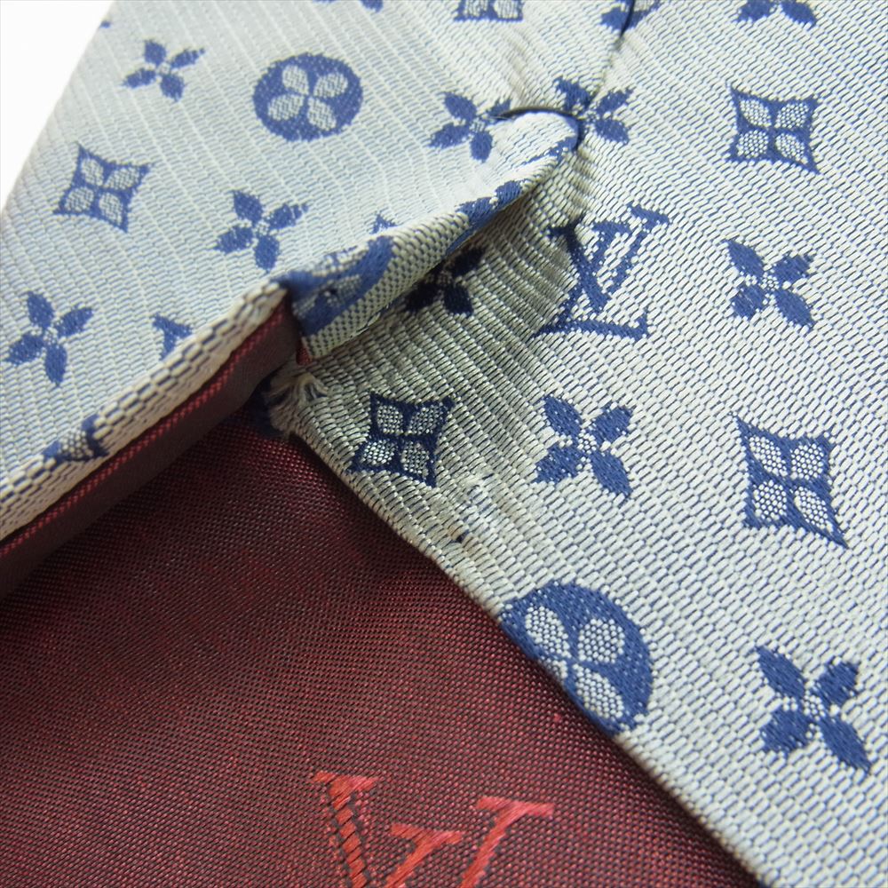 LOUIS VUITTON ルイ・ヴィトン モノグラム シルク ネクタイ グレー系【中古】