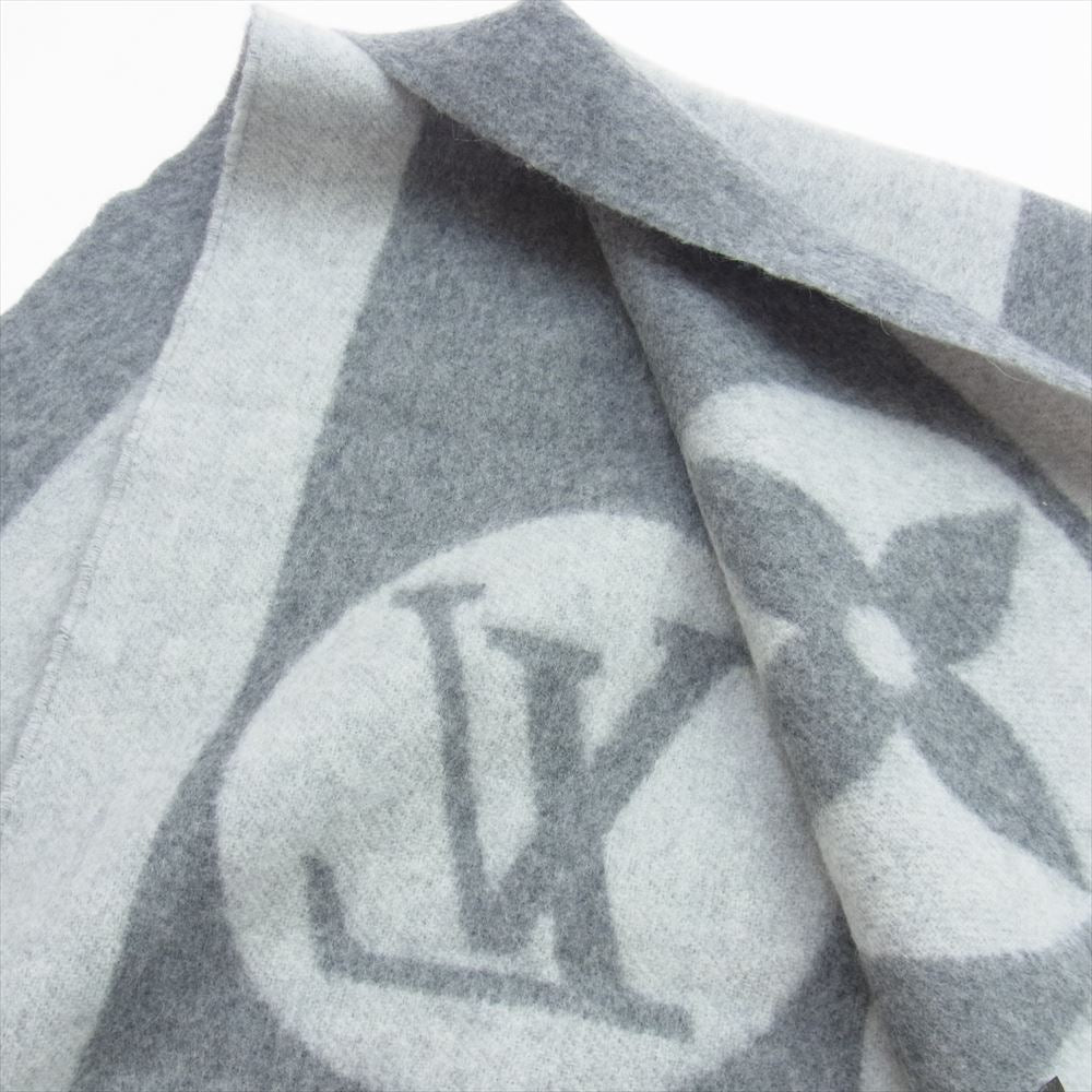 LOUIS VUITTON ルイ・ヴィトン M74205 エシャルプ・カーディフ マフラー ウール アンゴラ グレー系【美品】【中古】
