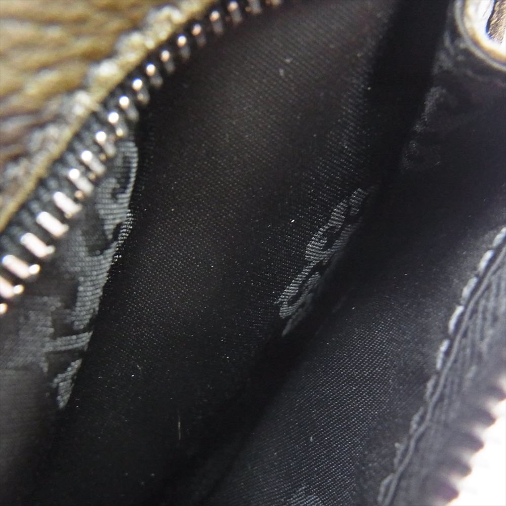 CHROME HEARTS クロムハーツ（原本無） AMS購入証明書付属 1SNAP WALLET CAMO ワンスナップ カモフラ レザー ウォレット 迷彩 二つ折り財布  カーキ系【中古】