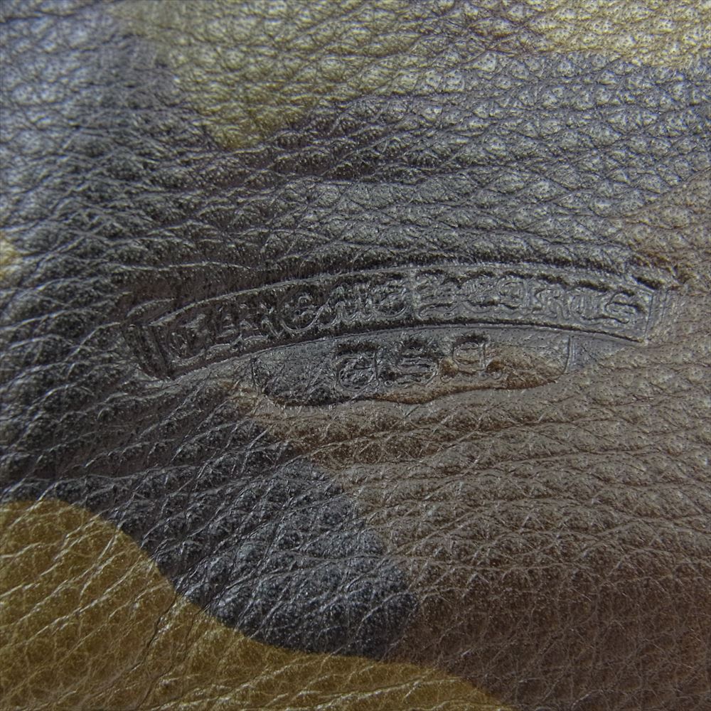 CHROME HEARTS クロムハーツ（原本無） AMS購入証明書付属 1SNAP WALLET CAMO ワンスナップ カモフラ レザー ウォレット 迷彩 二つ折り財布  カーキ系【中古】