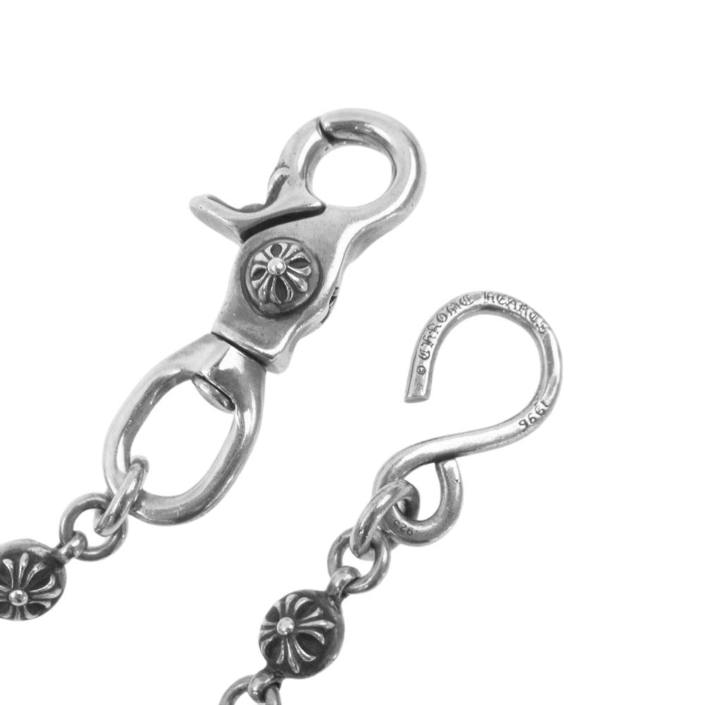 CHROME HEARTS クロムハーツ（原本無） ブラックシンフォニー購入証明書付属 #2 BALL LONG 1クリップ ロング クロスボール ウォレット チェーン シルバー系【中古】