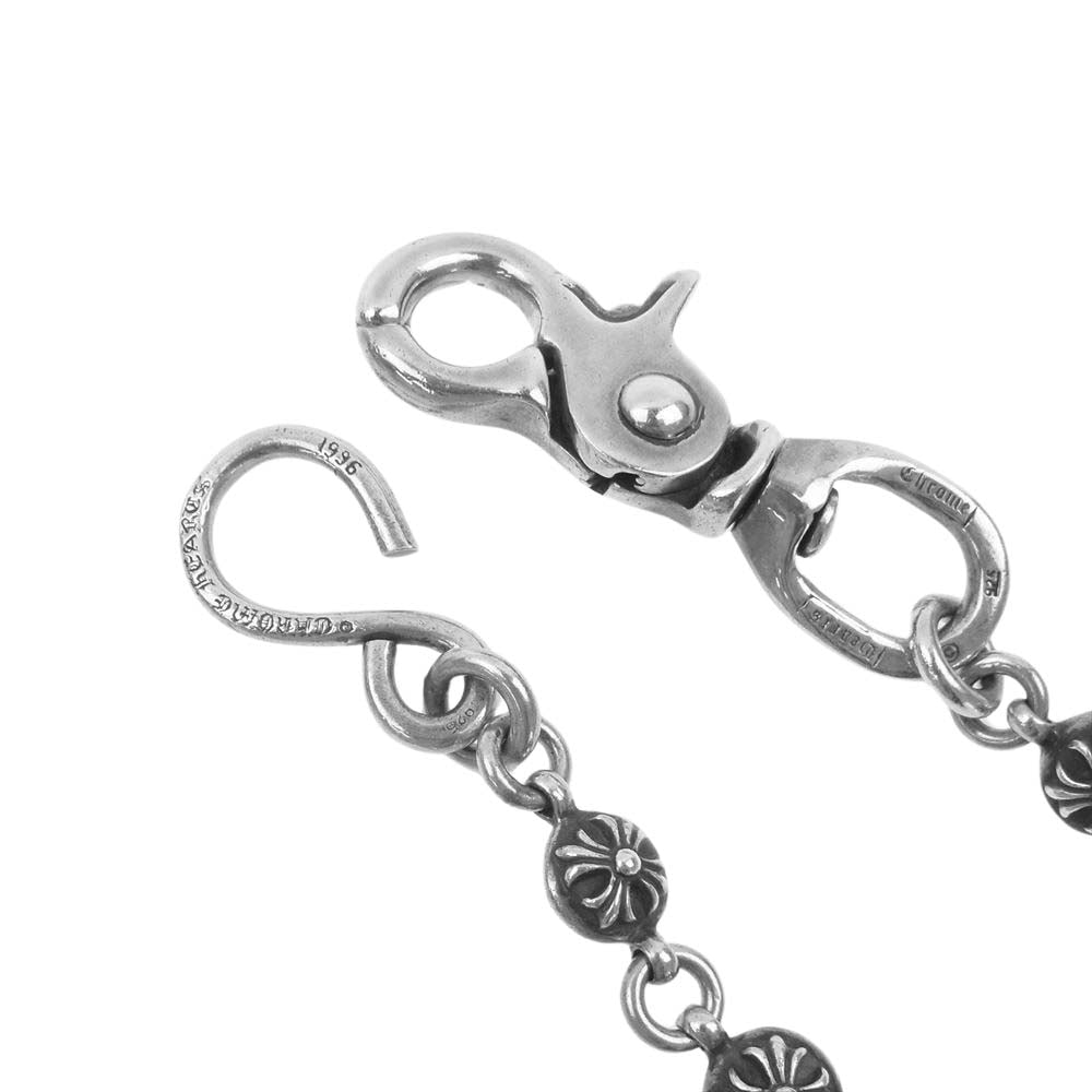 CHROME HEARTS クロムハーツ（原本無） ブラックシンフォニー購入証明書付属 #2 BALL LONG 1クリップ ロング クロスボール ウォレット チェーン シルバー系【中古】
