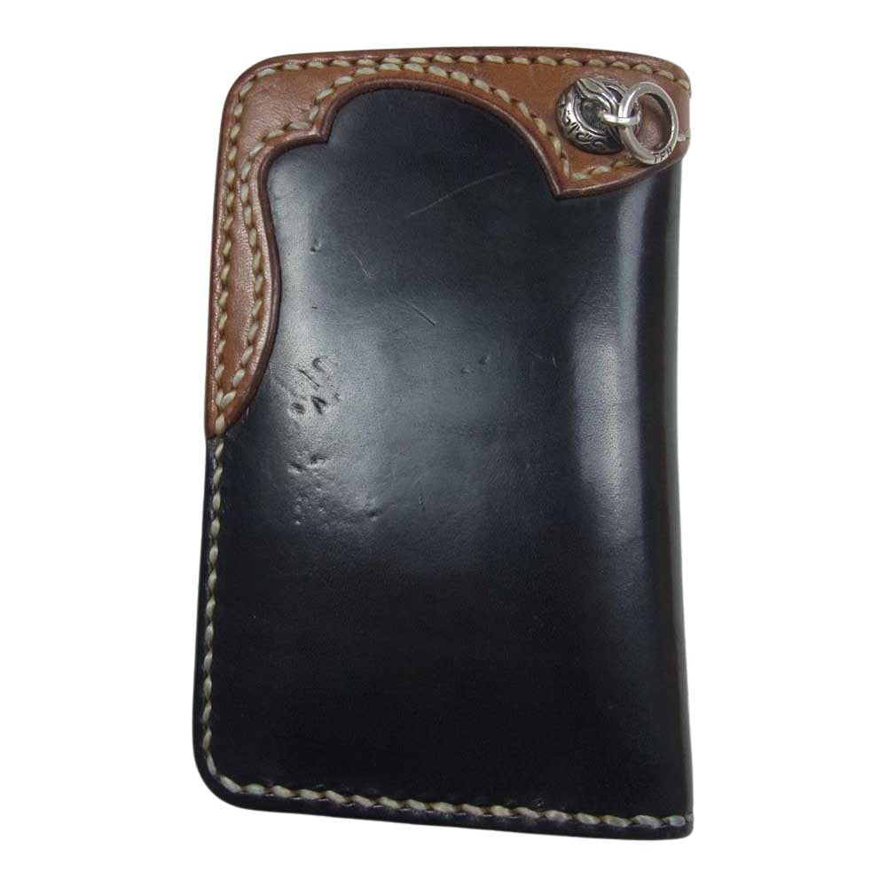 THE FLAT HEAD ザフラットヘッド レザー ミディアム ウォレット 財布 ブラック系【中古】