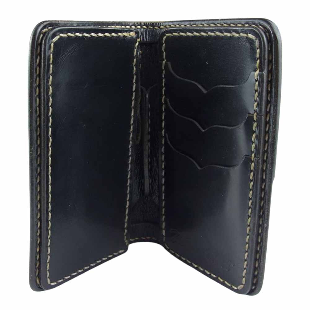 THE FLAT HEAD ザフラットヘッド レザー ミディアム ウォレット 財布 ブラック系【中古】