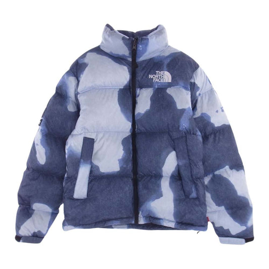 Supreme シュプリーム 21AW ND52100I The North Face Bleached Denim Print Nuptse Jacket ノースフェイス ブリーチ ヌプシ ダウン ジャケット ブルー系 SP【中古】