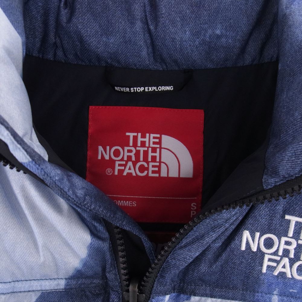 Supreme シュプリーム 21AW ND52100I The North Face Bleached Denim Print Nuptse Jacket ノースフェイス ブリーチ ヌプシ ダウン ジャケット ブルー系 SP【中古】