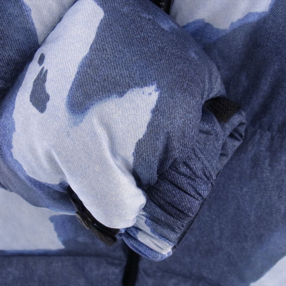 Supreme シュプリーム 21AW ND52100I The North Face Bleached Denim Print Nuptse Jacket ノースフェイス ブリーチ ヌプシ ダウン ジャケット ブルー系 SP【中古】