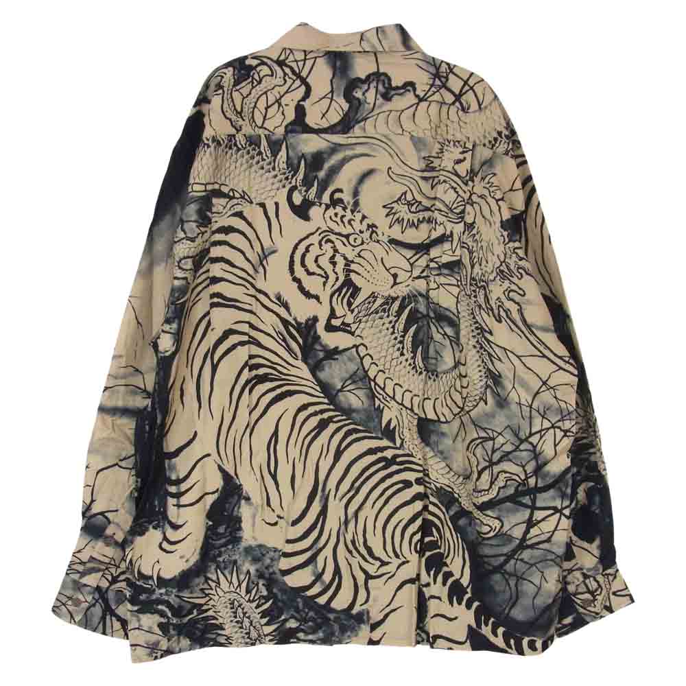 WACKO MARIA ワコマリア 22AW 22FW-WMS-HI04 × TIM LEHI ティムリーハイ TYPE4 ハワイアン アロハ 長袖 オープンカラー シャツ ベージュ系 XL【新古品】【未使用】【中古】