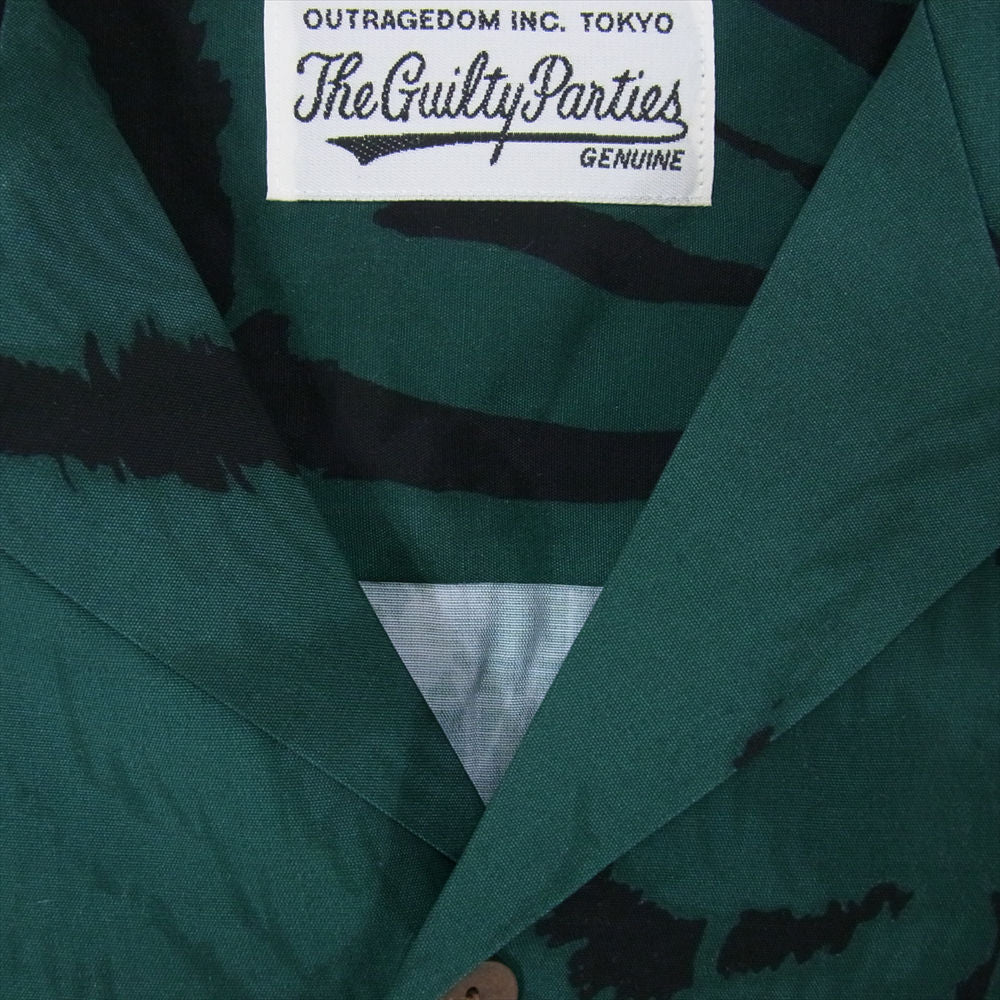 WACKO MARIA ワコマリア 22SS  TIMLEHI-WM-HI33 × TIM LEHI ティムリーハイ ハワイアン アロハ 長袖 オープンカラー シャツ グリーン系 M【新古品】【未使用】【中古】