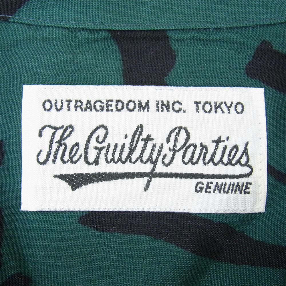 WACKO MARIA ワコマリア 22SS  TIMLEHI-WM-HI33 × TIM LEHI ティムリーハイ ハワイアン アロハ 長袖 オープンカラー シャツ グリーン系 M【新古品】【未使用】【中古】