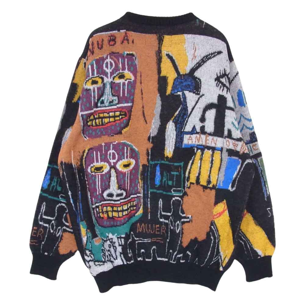 WACKO MARIA ワコマリア 22AW BASQUIAT-WM-KN02 JEAN MICHEL BASQUIAT CREW NECK SWEATER TYPE-2 バスキア モヘア ニット ジャガード セーター マルチカラー系 M【極上美品】【中古】