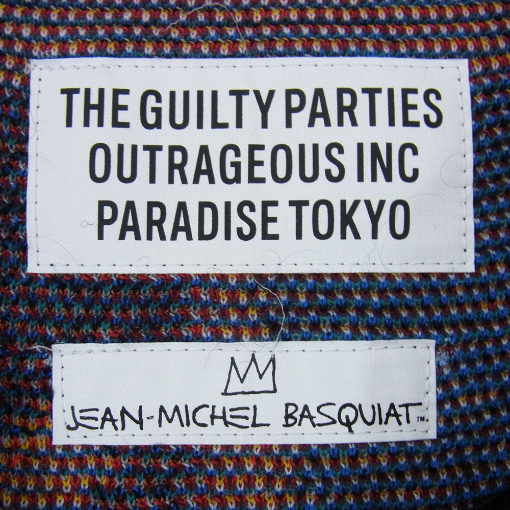 WACKO MARIA ワコマリア 22AW BASQUIAT-WM-KN02 JEAN MICHEL BASQUIAT CREW NECK SWEATER TYPE-2 バスキア モヘア ニット ジャガード セーター マルチカラー系 M【極上美品】【中古】