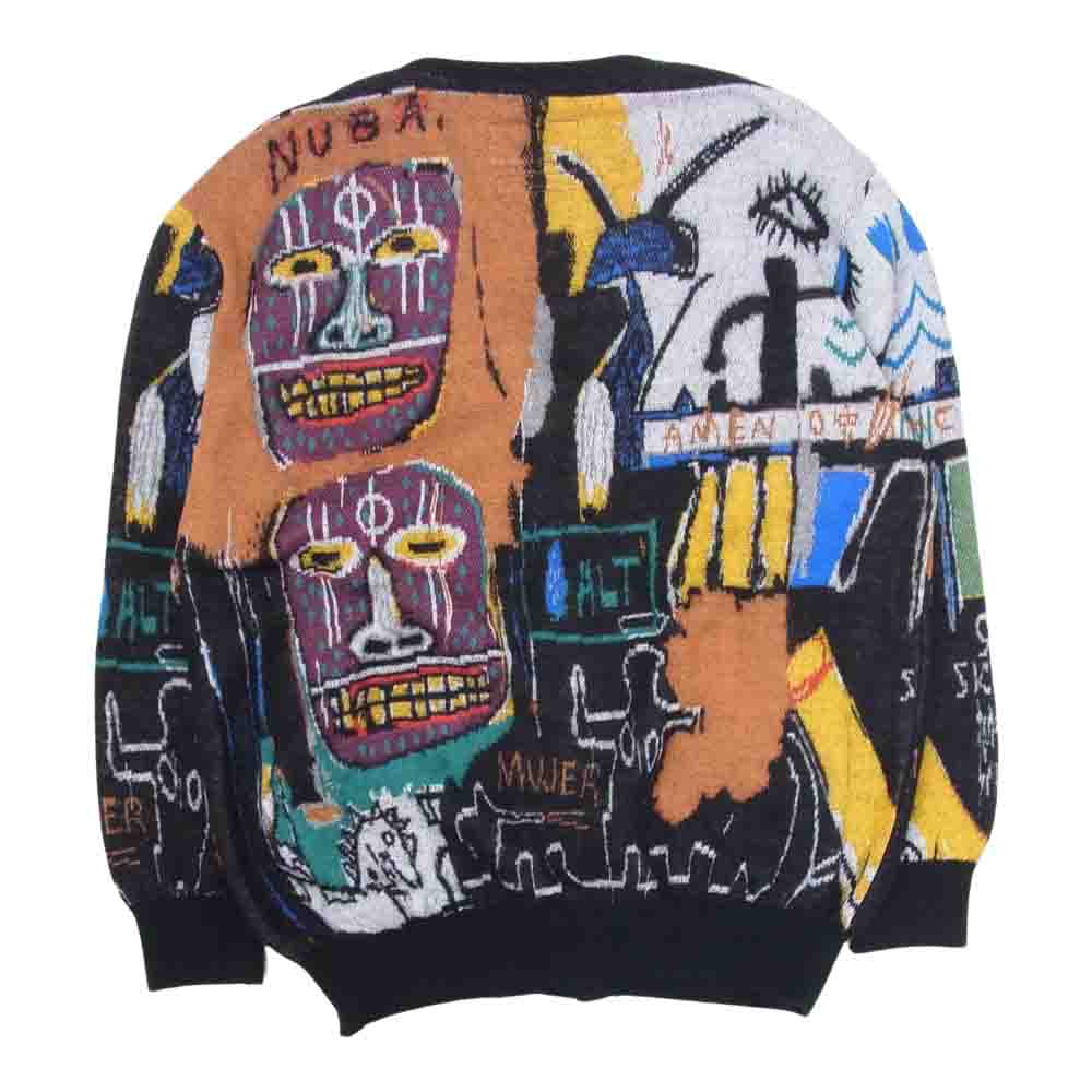 WACKO MARIA ワコマリア 22AW BASQUIAT-WM-KN05 JEAN-MICHEL BASQUIAT CARDIGAN TYPE-2 バスキア モヘア カーディガン マルチカラー系 L【極上美品】【中古】