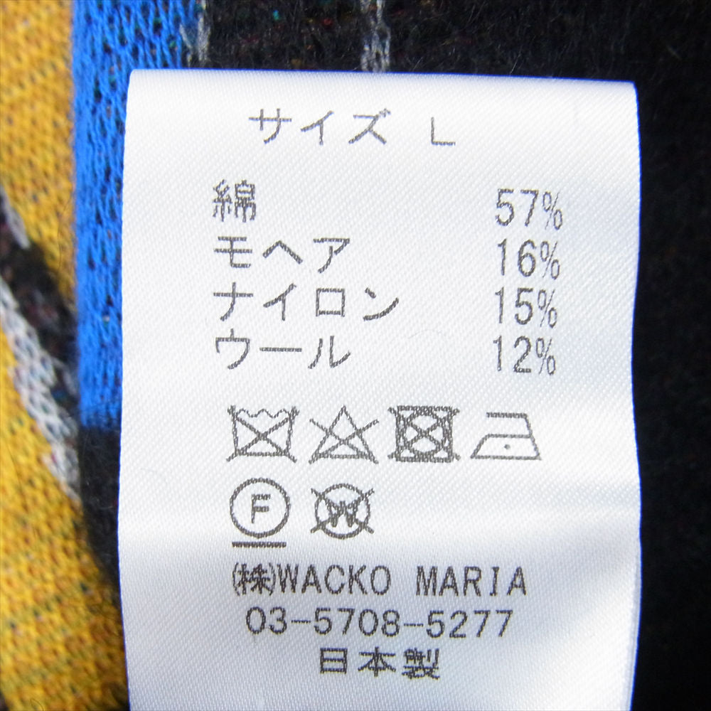 WACKO MARIA ワコマリア 22AW BASQUIAT-WM-KN05 JEAN-MICHEL BASQUIAT CARDIGAN TYPE-2 バスキア モヘア カーディガン マルチカラー系 L【極上美品】【中古】