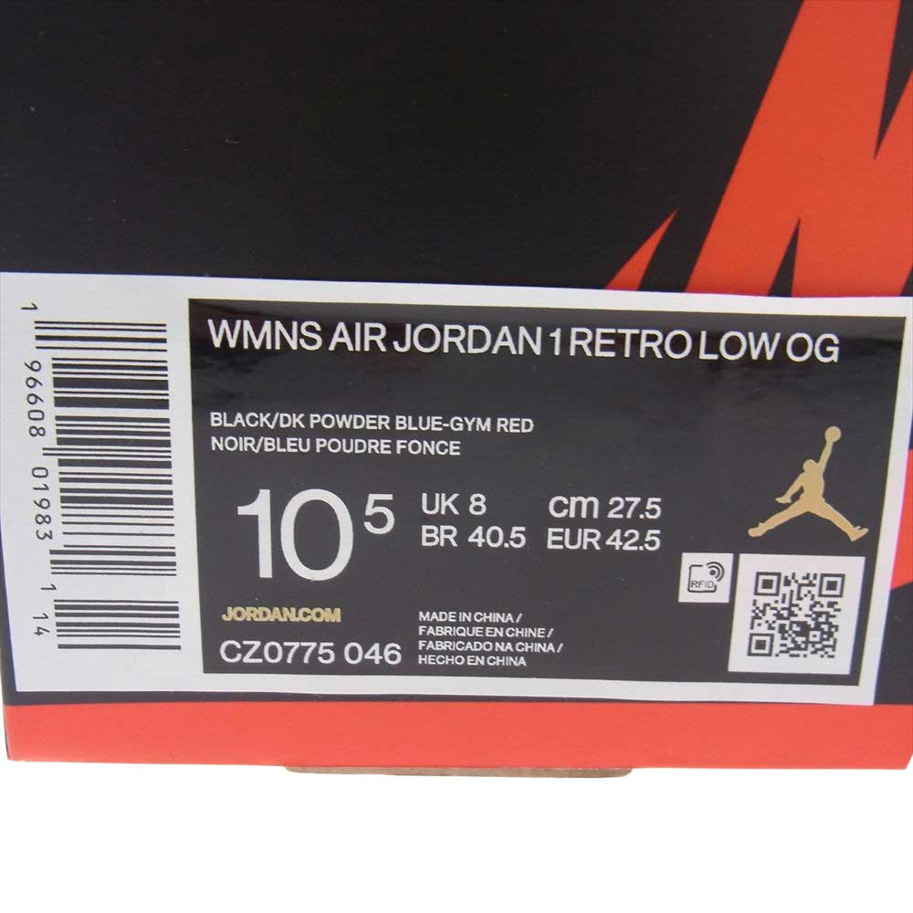 NIKE ナイキ CZ0775-046 WMNS Air Jordan 1 Retro Low OG NC to Chi ウィメンズ エアジョーダン1 レトロ ロー OG ノースカロライナ トゥ シカゴ スニーカー ブラック系 27.5cm【新古品】【未使用】【中古】