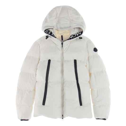 MONCLER モンクレール MONTCLA フーデッド ロゴ刺繍 ダブルジップ ダウンジャケット ホワイト系 1【中古】