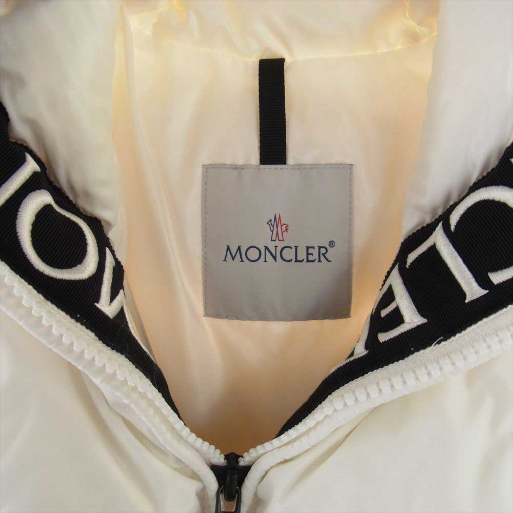 MONCLER モンクレール MONTCLA フーデッド ロゴ刺繍 ダブルジップ ダウンジャケット ホワイト系 1【中古】