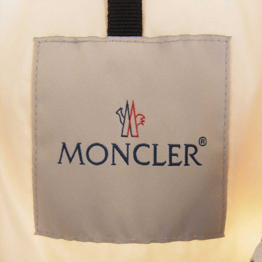 MONCLER モンクレール MONTCLA フーデッド ロゴ刺繍 ダブルジップ ダウンジャケット ホワイト系 1【中古】