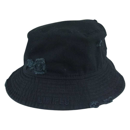 LIMI feu リミフゥ LZ-H13-086-1 NEW ERA ニューエラ ダメージ加工 バケットハット ブラック系 M/L【中古】